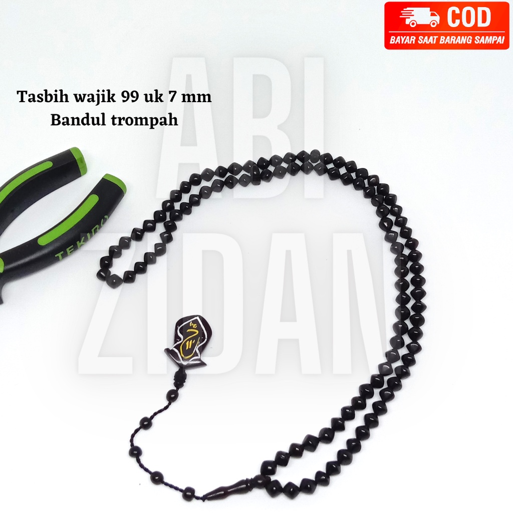 tasbih kokka kauka kaoka kaokah kokkah kaukah asli original model wajik 99 ukuran 7 mm bandul trompah