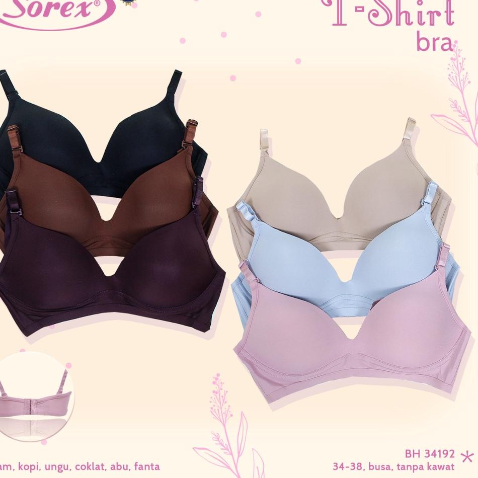 Telah Hadir.. Sorex T-shirt Bra Polos Busa Tanpa Kawat Kait 3 Setara Cup B BH Harian 34192