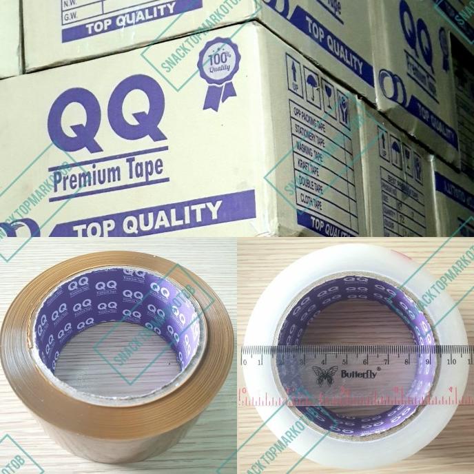 

Lakban Bening/Coklat QQ Premium Tape 2Inch(45mm) 100Yards TOP Per Dus