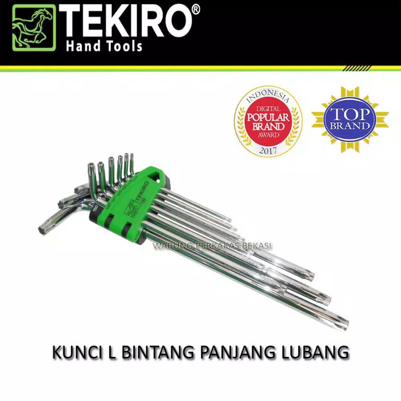 Kunci L Bintang Panjang Lubang 9pcs Tekiro Tamper Torx Key 9pcs