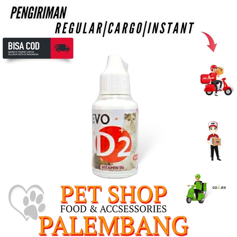Jual Vitamin EVO D2 30ml Obat untuk kucing Flu, Virus Calici, Panleu
