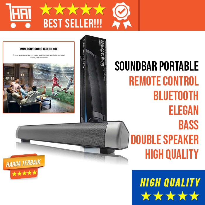 soundbar wireless bluetooth portable home theatre speaker remote control tv audio double sound bass