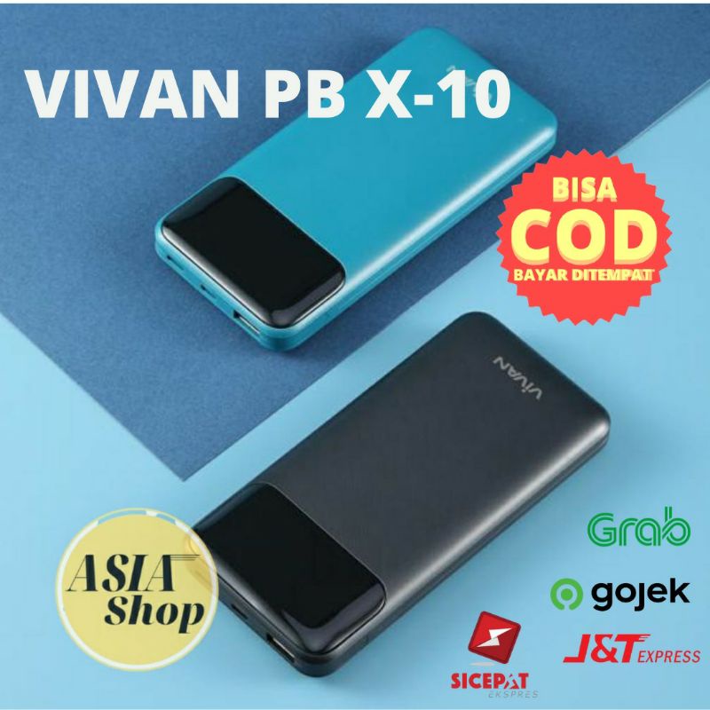 Powerbank VIVAN VPB-X10 10000mAh 20W Dual Output Type C &amp; Micro Quick Charge