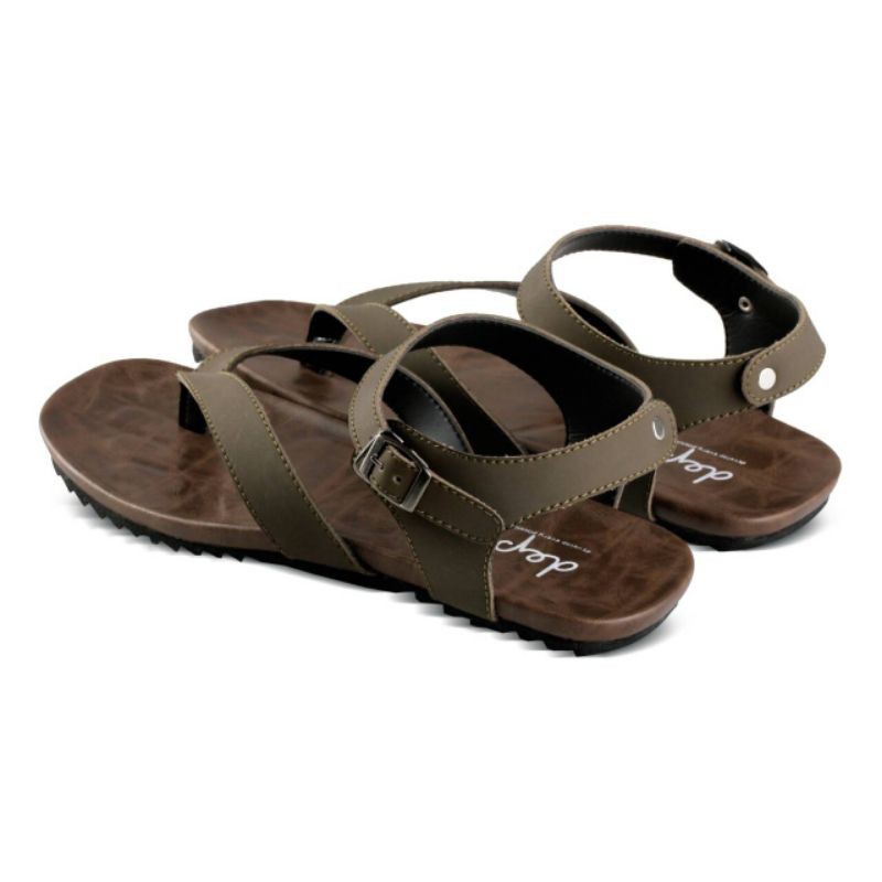 SANDAL KULIT PRIA 06 DEP BLACK BROWN ARMY KULIT SAPI ASLI ORIGINAL