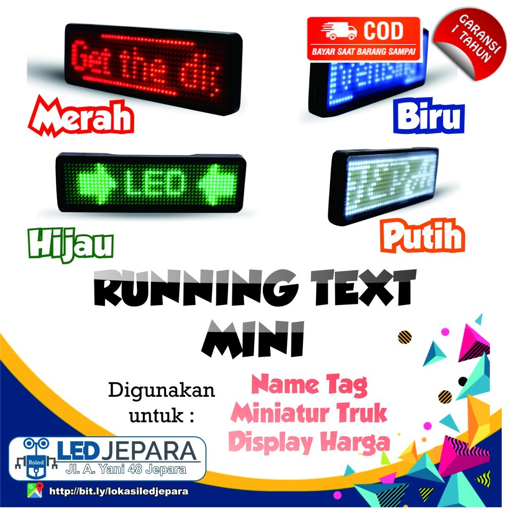 PROMO PAPAN NAMA LED RUNNING TEXT MINI TULISAN BERJALAN MINIATUR NAMETAG LED BADGE RUNNING TEXT MINI