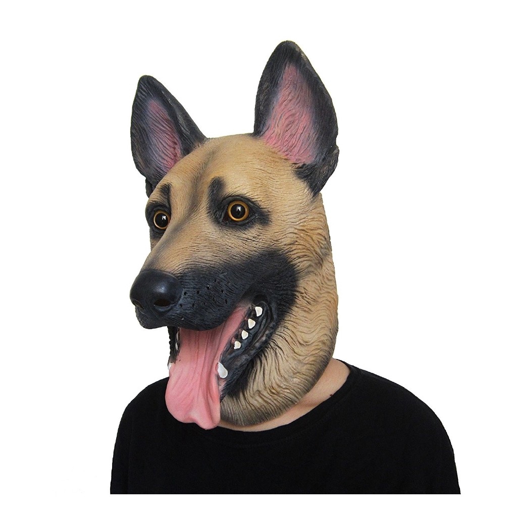 Topeng Kepala Anjing Bahan Latex Untuk Kostum Pesta Halloween