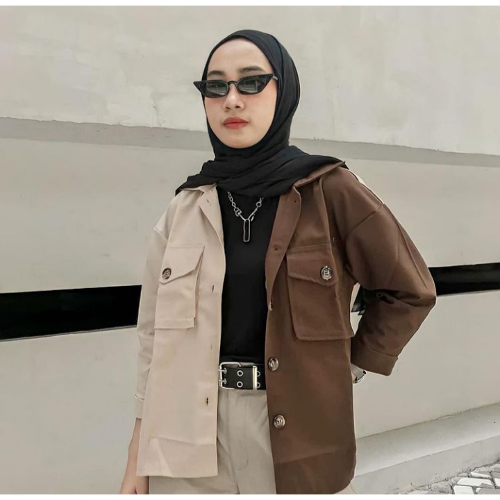 L A R JAKET BINGGO COMBI MOCA - JAKET DUA WARNA