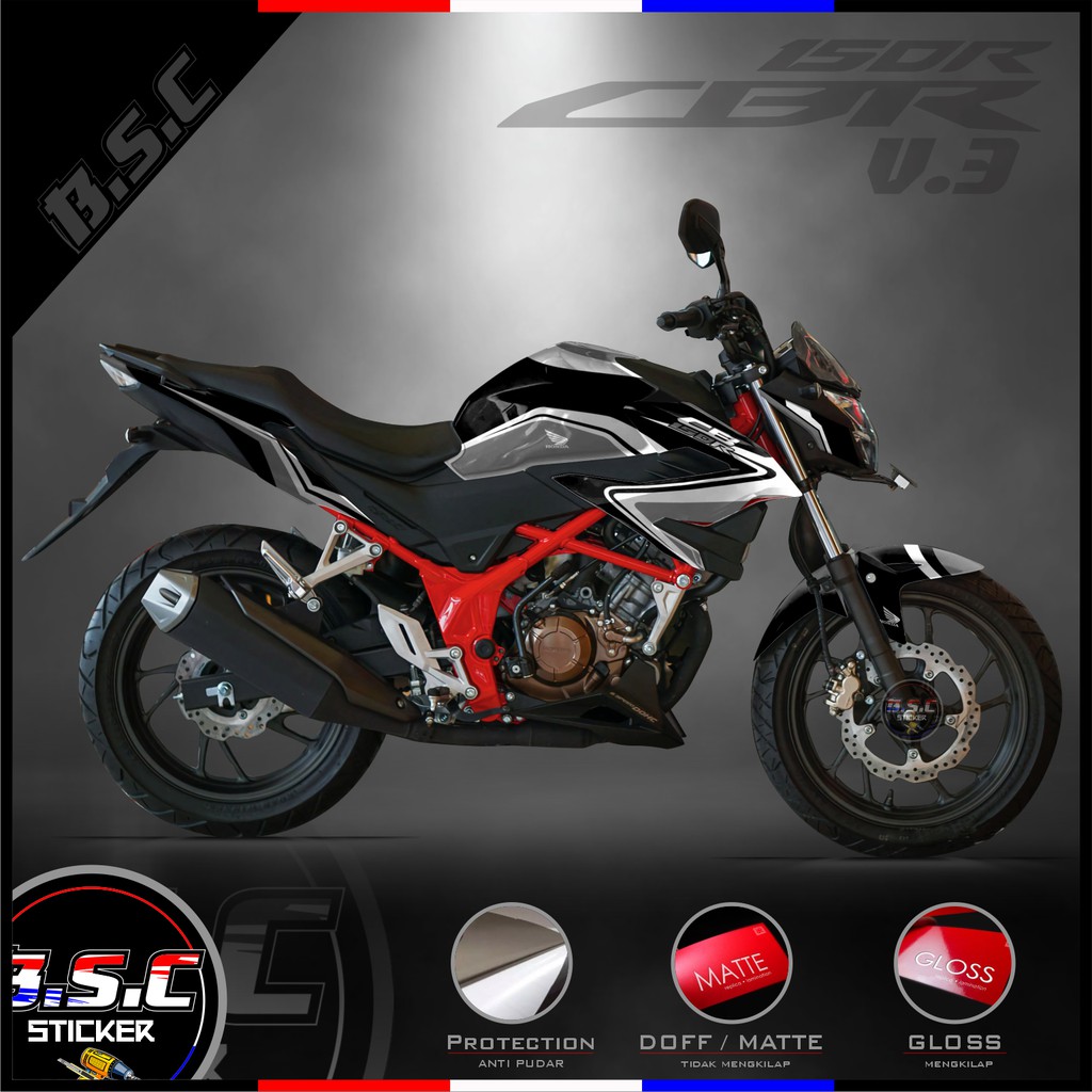 Decal FULL BODY Sticker CB 150R / CB150R / NEW 2018 CB 150R V.3 Motif Curv Black