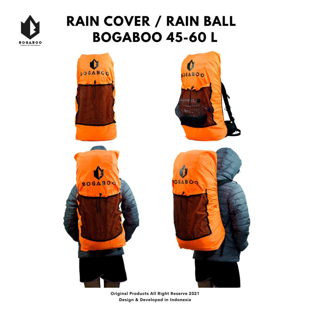 Coverbag bogaboo seri rain ball 45 up 60 L waterproof - rain cover - raincover - sarung tas - penutup tas - dust bag - waste pocket - rubbish pocket - trAsh bag KERIL GUNUNG