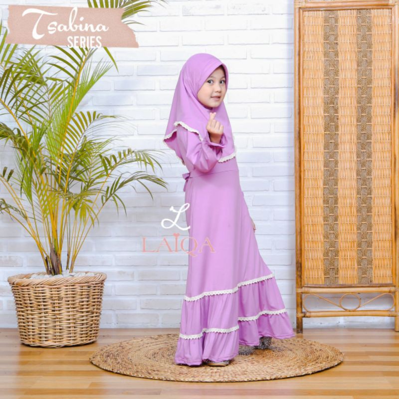 Gamis anak Tsabina series warna LILAC by lAIQA
