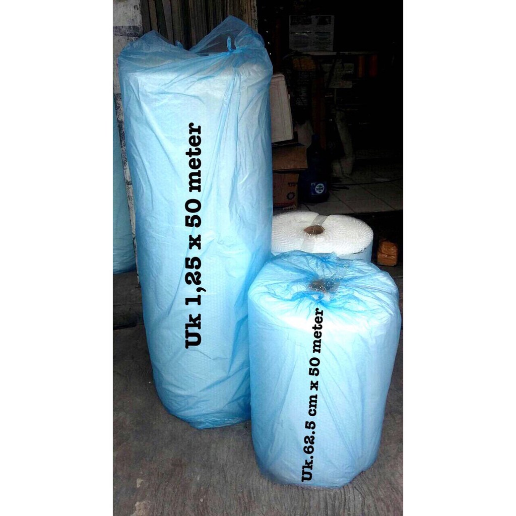 HANYA GOJEK !! BUBBLE WRAP MURAH  BIRU MULIA PACK UKURAN 62,5 X 50 METER  ( SETENGAH ROLL )