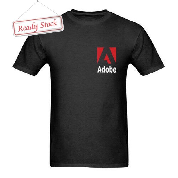Kaos Adobe Logo Tshirt Unisex Casual Tees New Cotton Ready Stock [Bisa COD] Siap Kirim