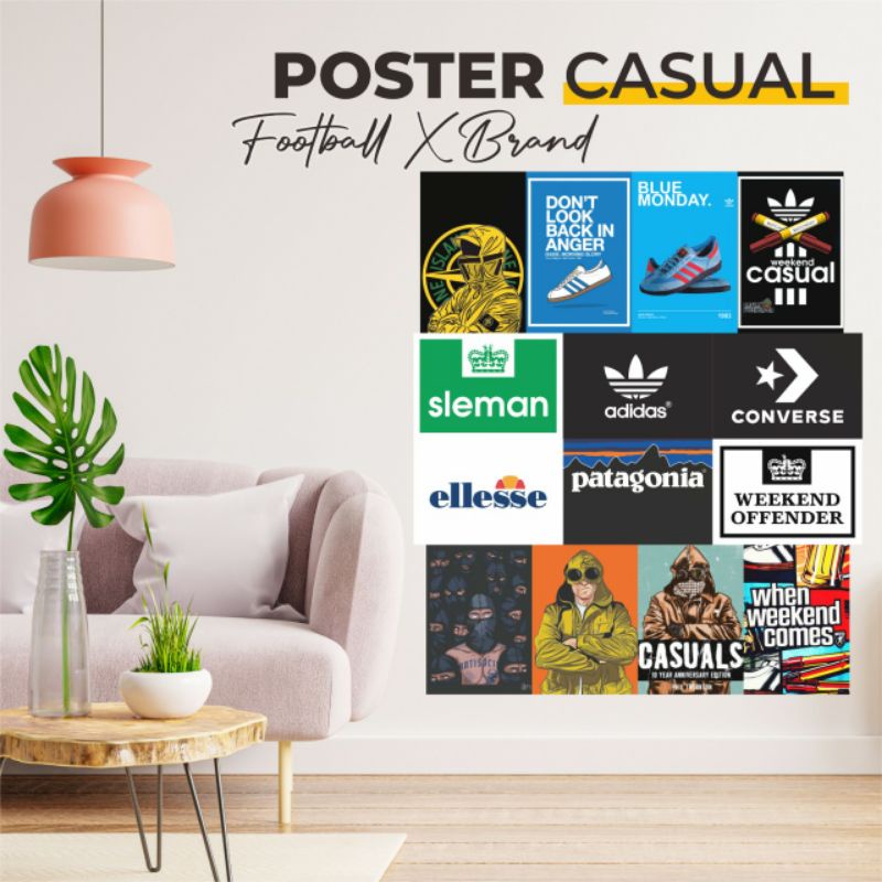 Poster Dinding Casual Walldecor Aesthetic a4 5 Pcs Free Stiker
