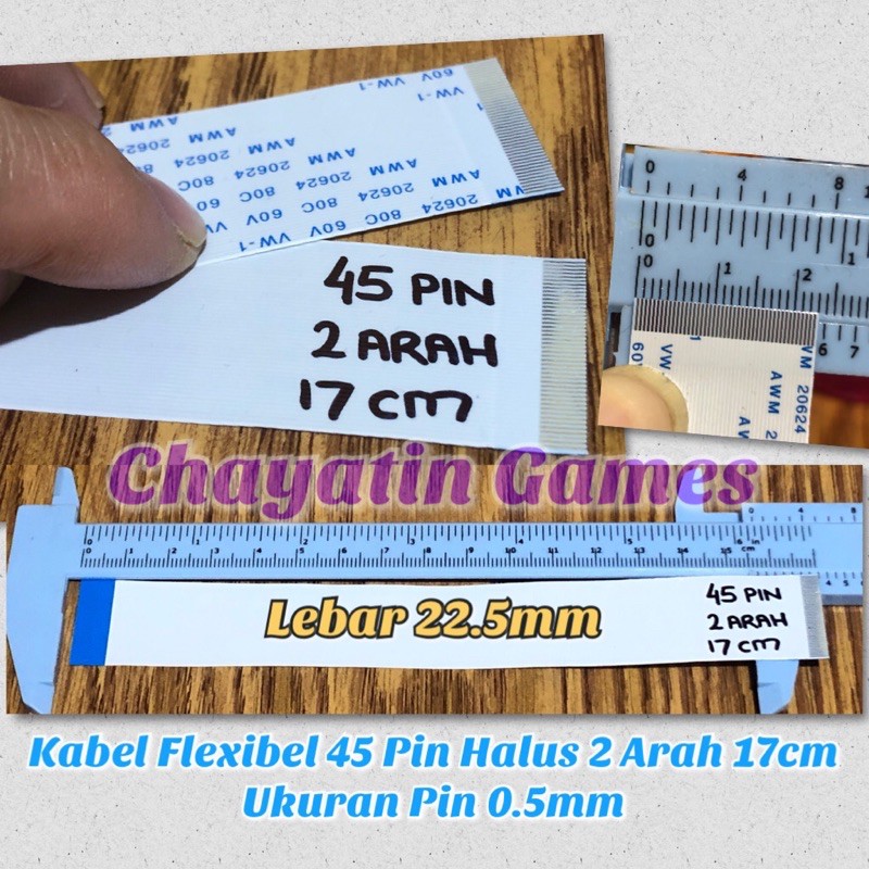 Kabel Flexibel 45 Pin Halus 2 Arah Panjang Sesuai Varian Yang Diorder Ukuran Pin 0.5mm