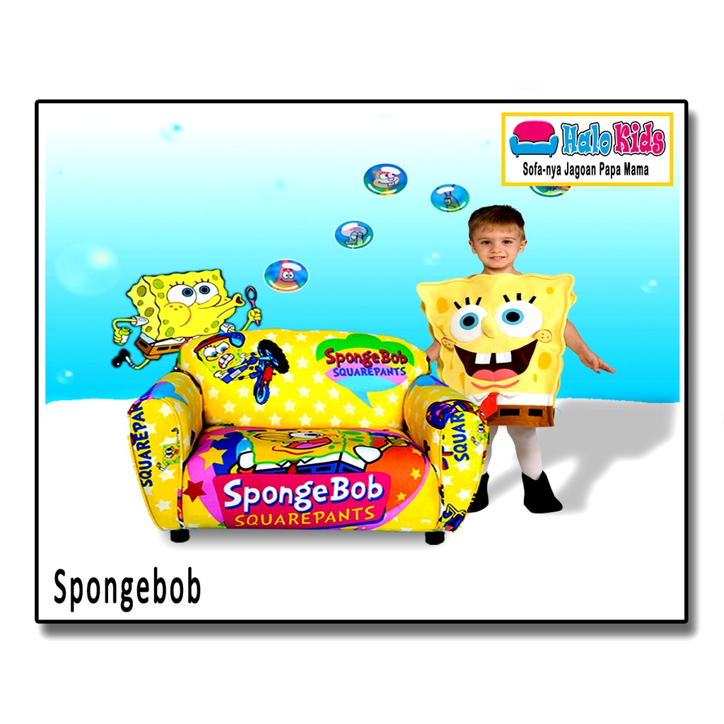 HADIAH ANAK | SOFA HALO KIDS - MOTIF SPONGEBOB | SOFA ANAK | KURSI BAYI | MAINAN BUKAN SOFA ODONG2