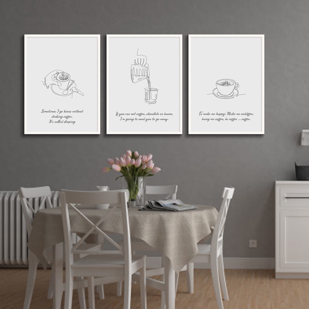 PAKET Hiasan Dinding Tema Cafe Kopi - One Line Coffee