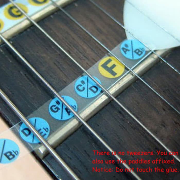 Stiker Fret Gitar untuk Belajar Pemula / Guitar Fretboard Note Sticker