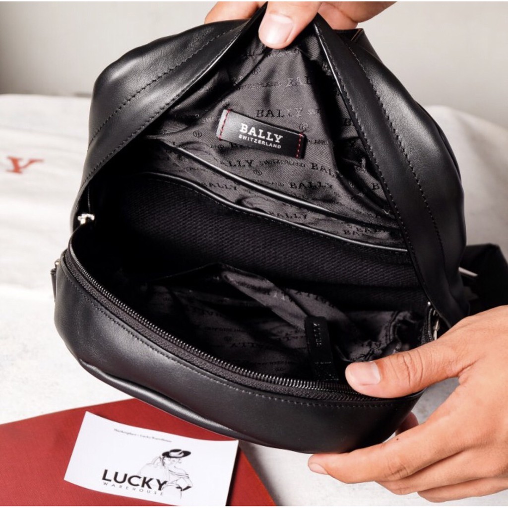 Bally Hari Leather Sling Bag In Black - ORIGINAL 100%