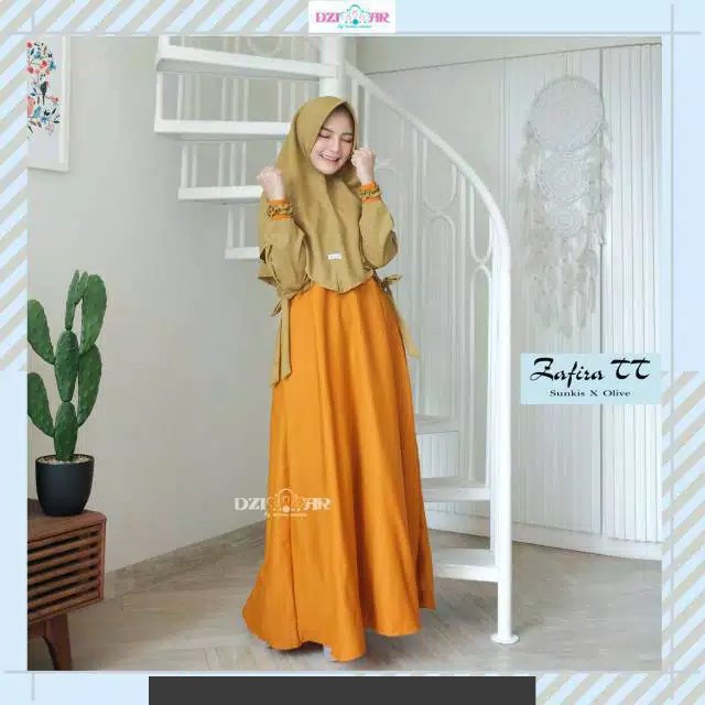 Gamis Zafira by Sheeka hijab maxi dress remaja tali style Korea
