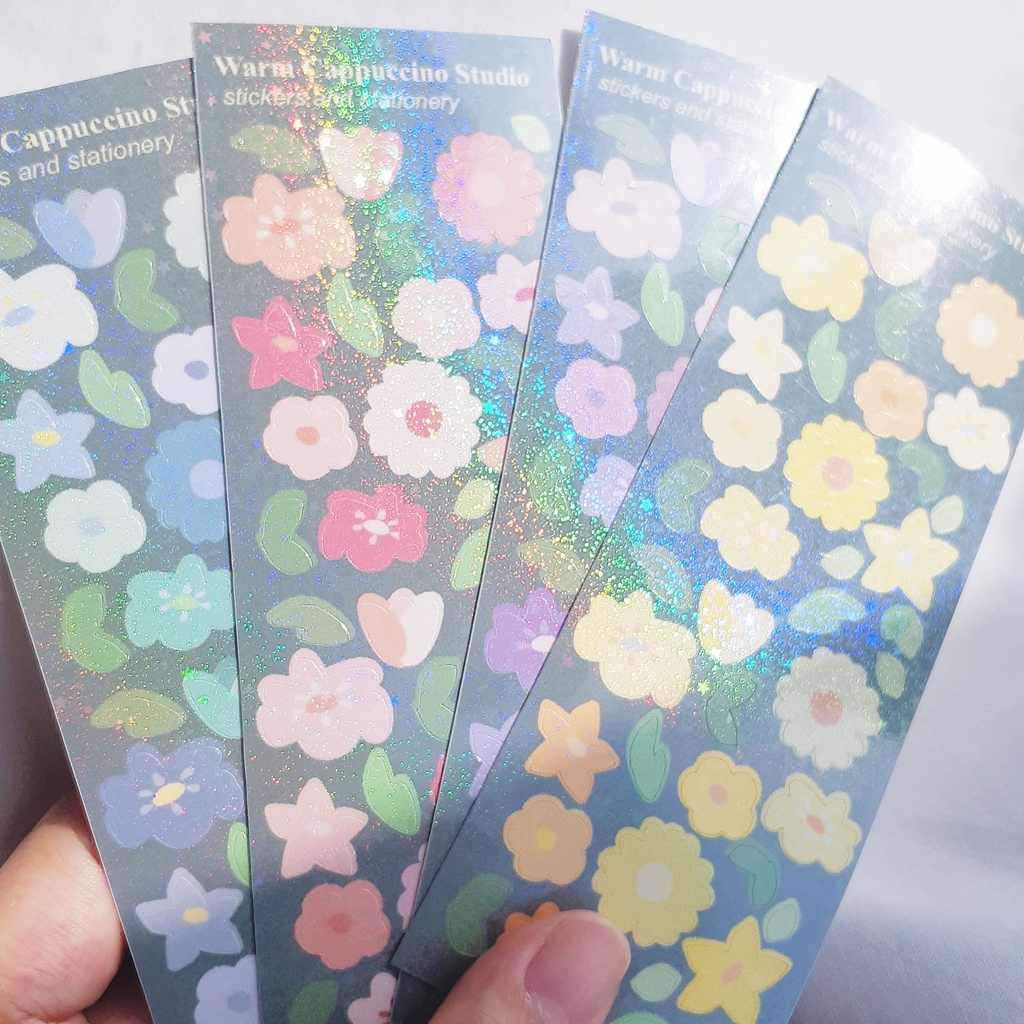 

[Warm Cappuccino] Sticker Deco Flower Garden ( Ribbon Confetti Toploader Polcos Polaroid)