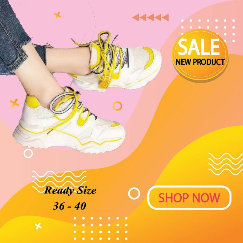 SEPATU SNEAKERS JINTU WANITA 99 KUNING