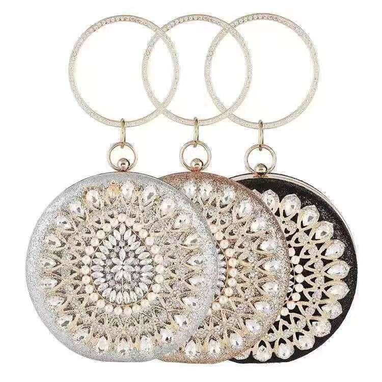 LT 2124 BQ 3439 CR 7808 JT 12101 RISCE TAS PESTA CLUTCH BULAT ELEGANT IMPORT WANITA CEWEK PEREMPUAN JAKARTA BATAM DIAMOND EL 5568