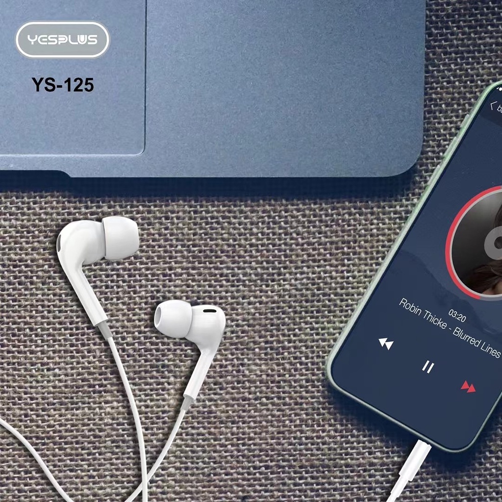 Earphone YESPLUS YS125 stereo bass music telfon headset dengan mic original