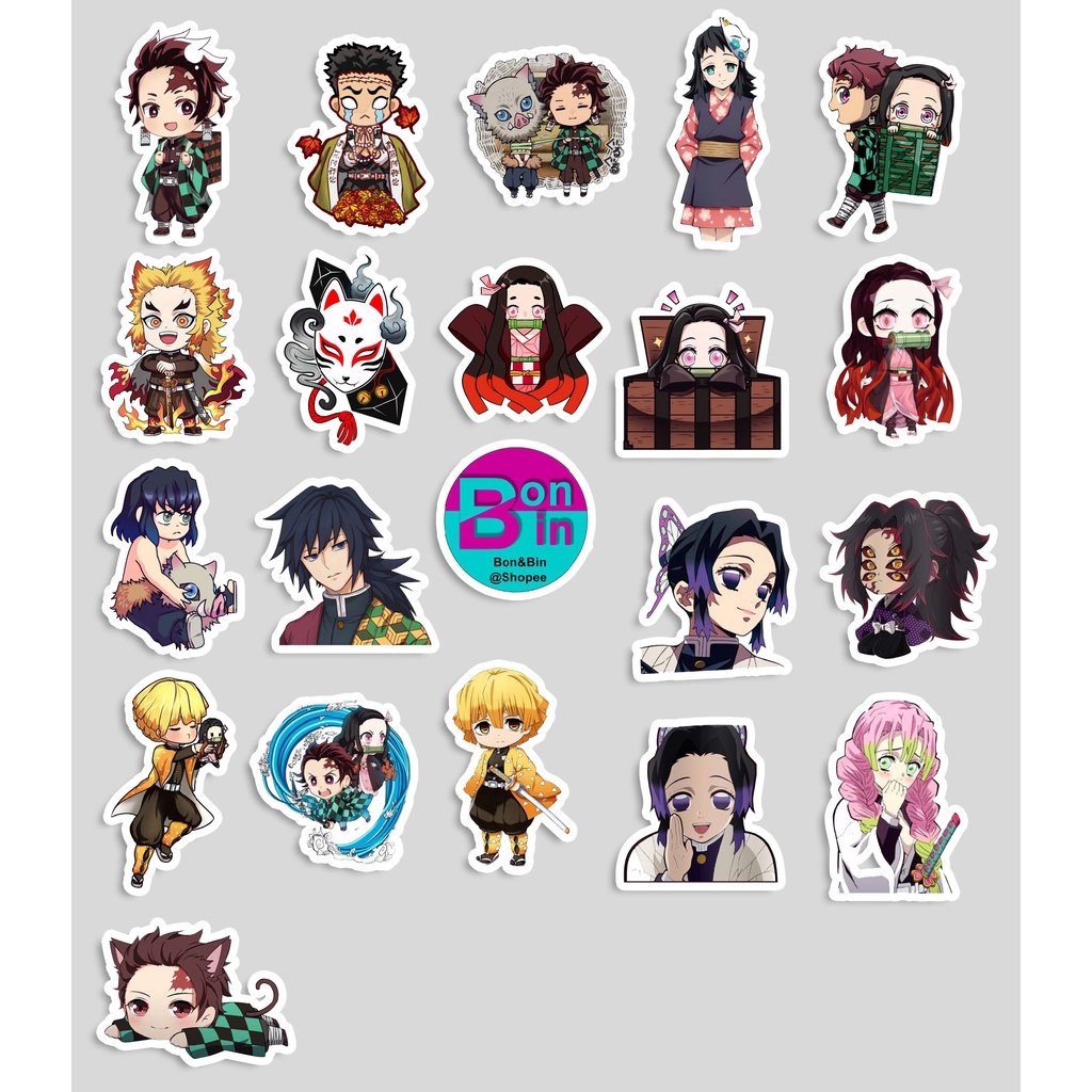 

Anime Kimetsu No Yaiba - paket 50 stiker Stiker Anime - manga Sticker tumbler Hp koper laptop notebook aesthetic motor vespa dinding lantai anti air
