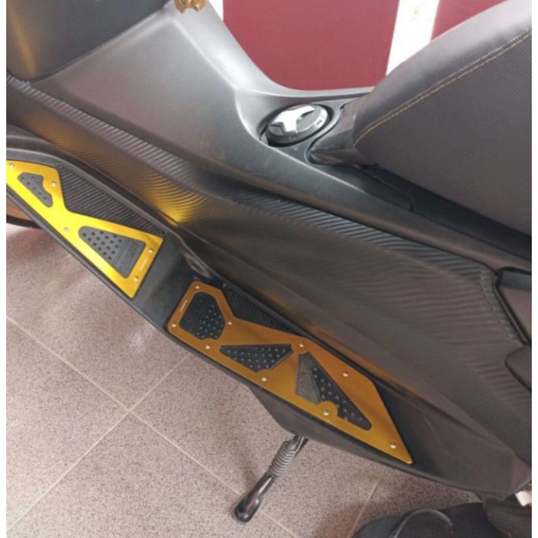 Plat bordes yamaha nmax cnc pijakan kaki nmax gold