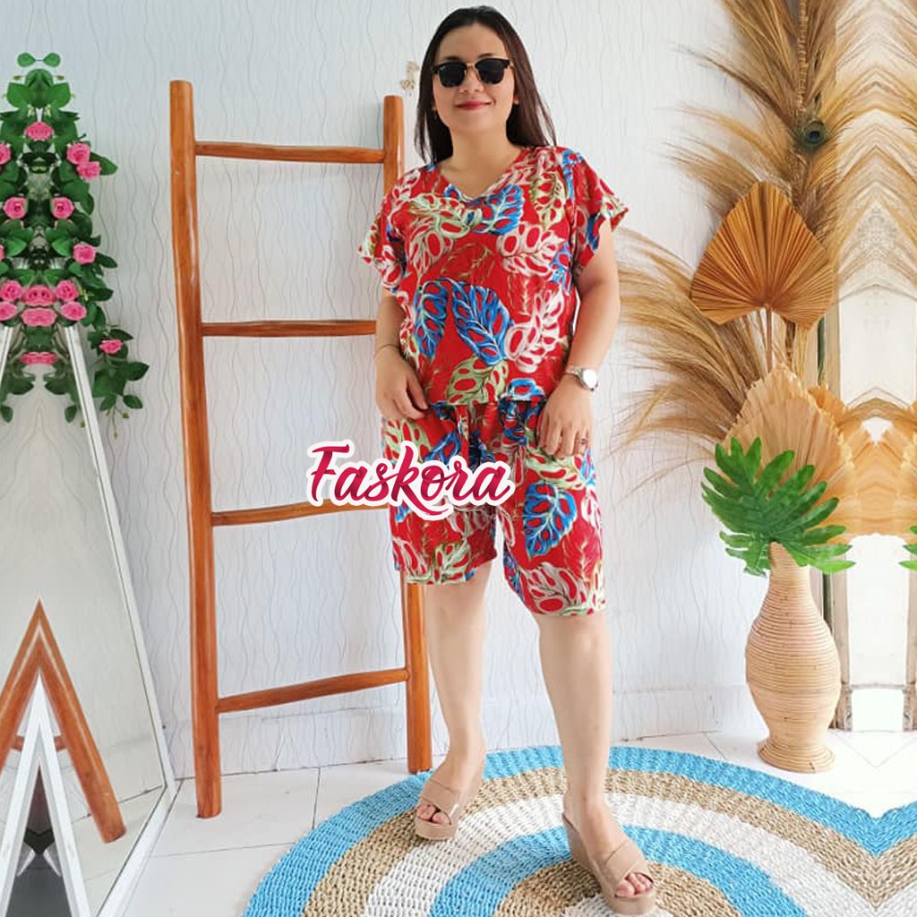 Setelan Janda Bolong Jumbo Rayon / Pajamas Katun Rayon Jumbo Set Janda Bolong / Setelan Rayon Pendek