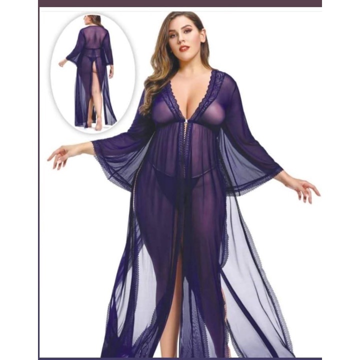 vz lingerie - LINGERIE 70 / Lingerie Long Dress Transparan Lingerie Panjang Seksi Size Jumbo