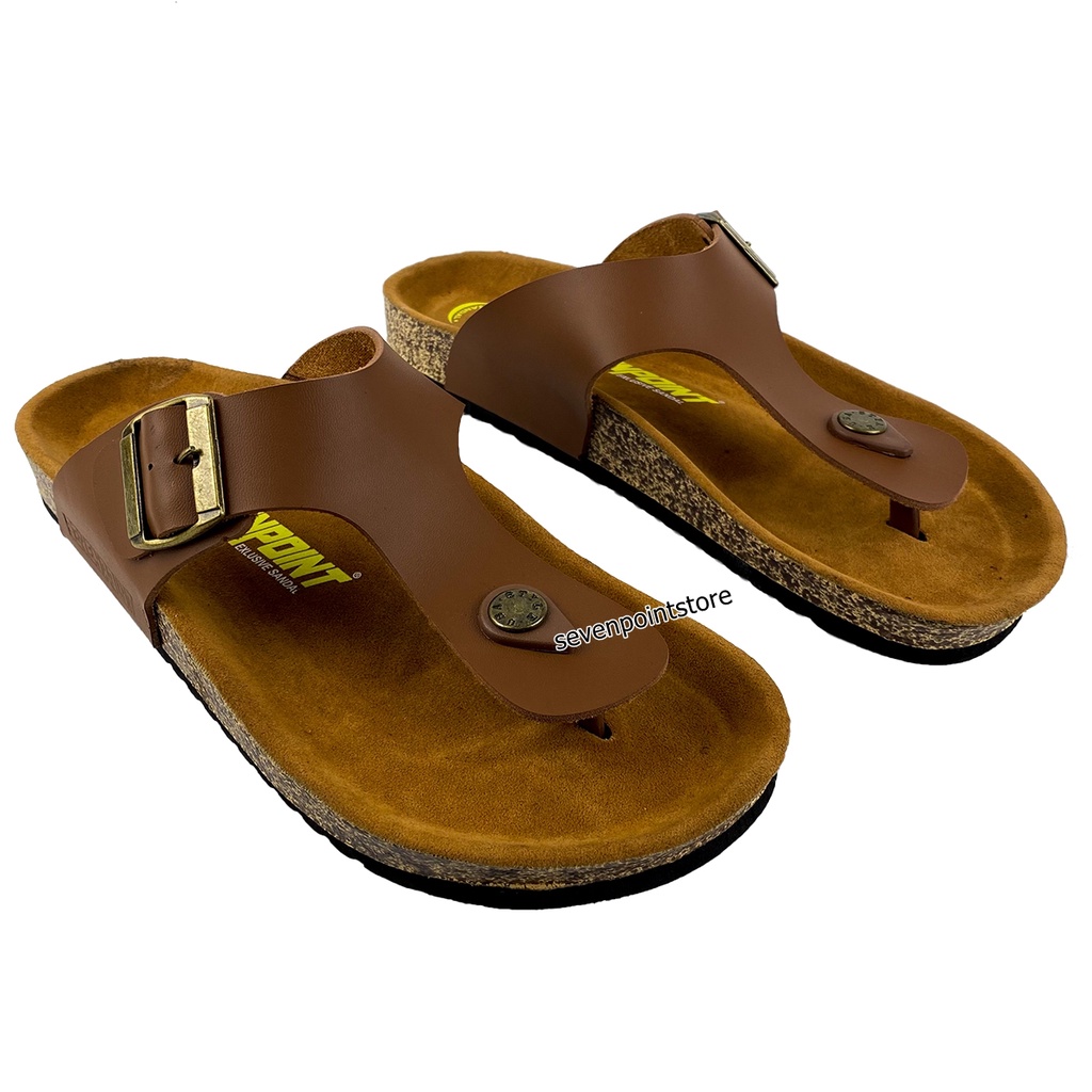 Sandal Pria Casual Original Sendal Jepit Gesper Cowok Formal Kasual Kulit Sole Puyuh Model Birken Kekinian SPS