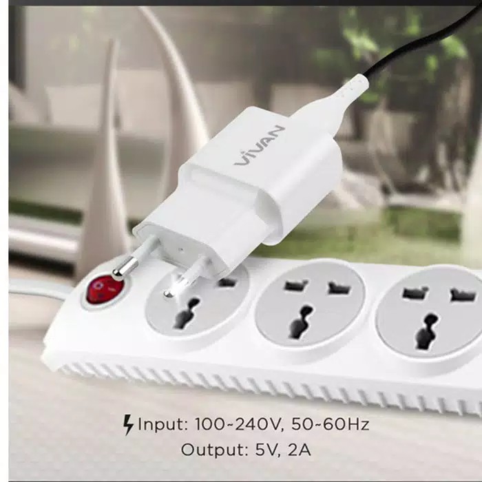 Batok VIVAN Power Oval 2A Output Single USB Charger