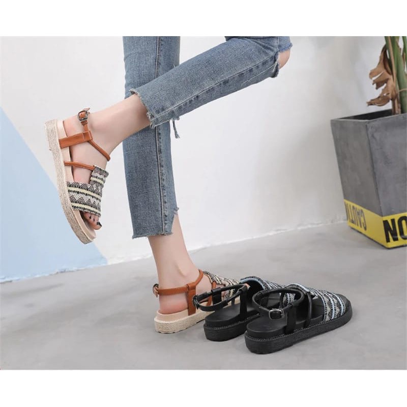 Wedges Sandal NABILLA Batik / Sanda Wanita Tali WDS 141