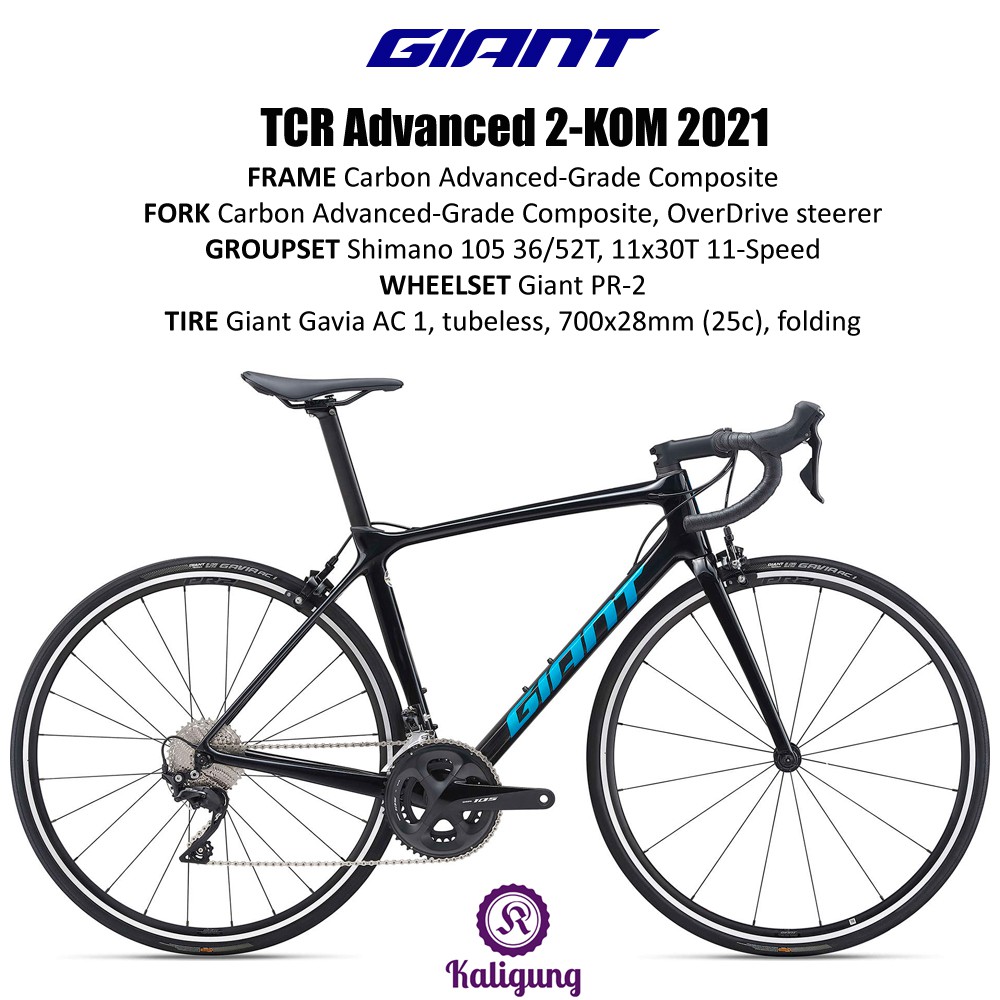 Sepeda Roadbike Carbon GIANT TCR Advanced 2 KOM - Rim Brake - Ready Stok Road bike Sepeda balap