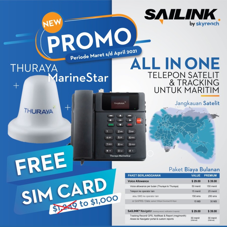 Telepon Satelit Thuraya Marine Star untuk Kapal dan tracking GPS VSAT Tracker