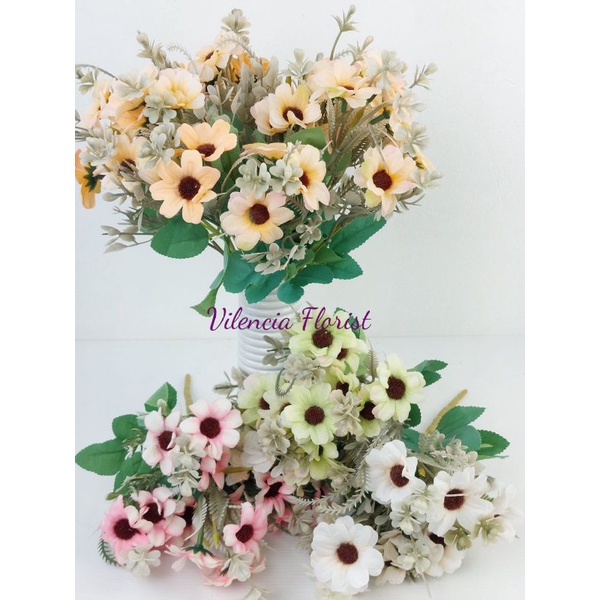 Bunga mawar daisy palsu buket kecil artificial dekorasi