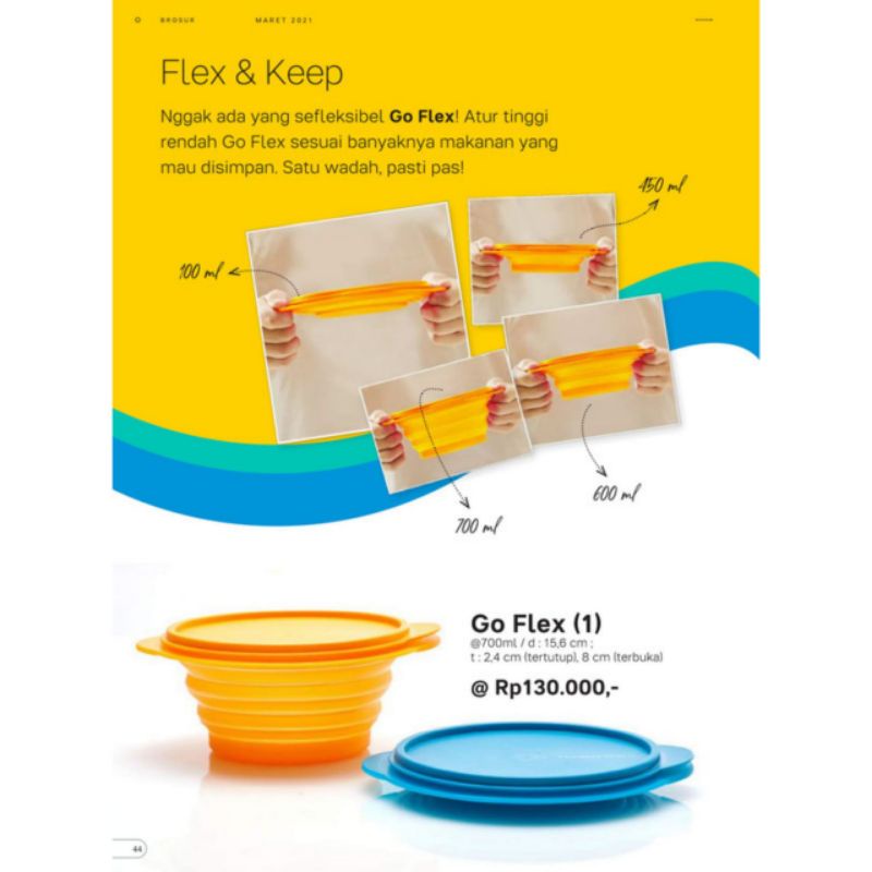TUPPERWARE go flex mangkok lipat tupperware 2in1