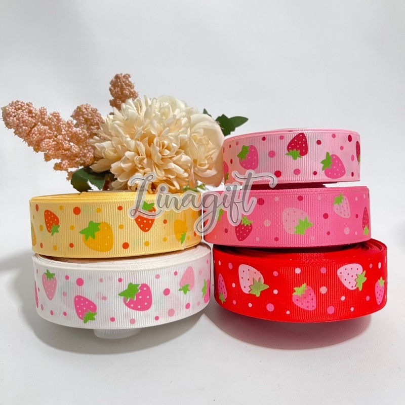 ( Meter ) PITA GROSGRAIN 1 INCH / 2.5 CM / 1 IN LADYBUG / HELLOKITTY / CARS / MINNIE / BEACH / FROZEN / CARS / KEROPI / BEAR / STRAWBERRY / CUPCAKE / TEDDY BEAR / ZIG ZAG / POLKADOT / DOTS / KOTAK KOTAK / PARIS / HIASAN KADO / PARCEL