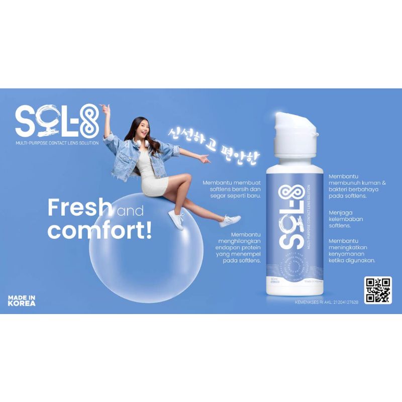 CAIRAN SOFTLENS SOL8 60ML BY X2 EXOTICON / CAIRAN PEMBERSIH SOL-8 60 ML / AIR SOFTLENS