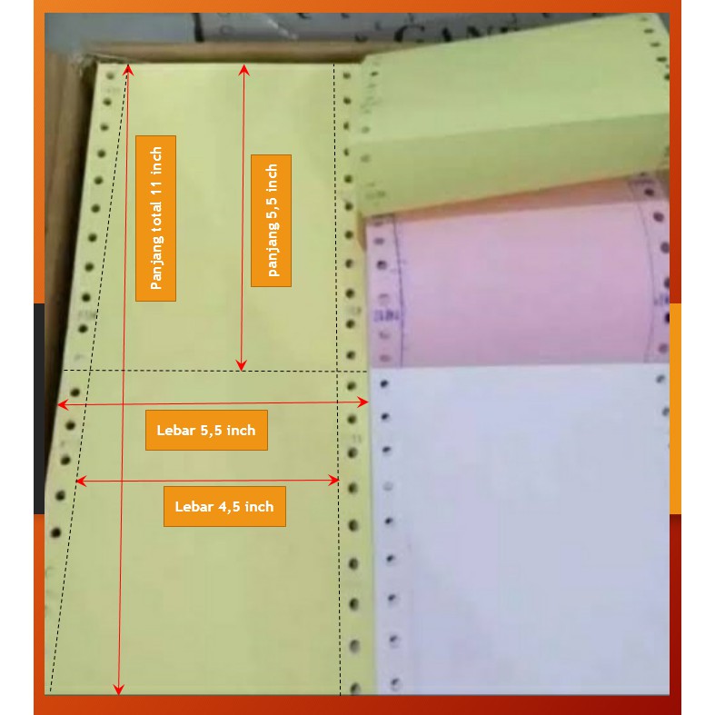 

Jual Kertas Continuous 3 ply form uk. 11:2" x 5,5" / kertas comp. lab.