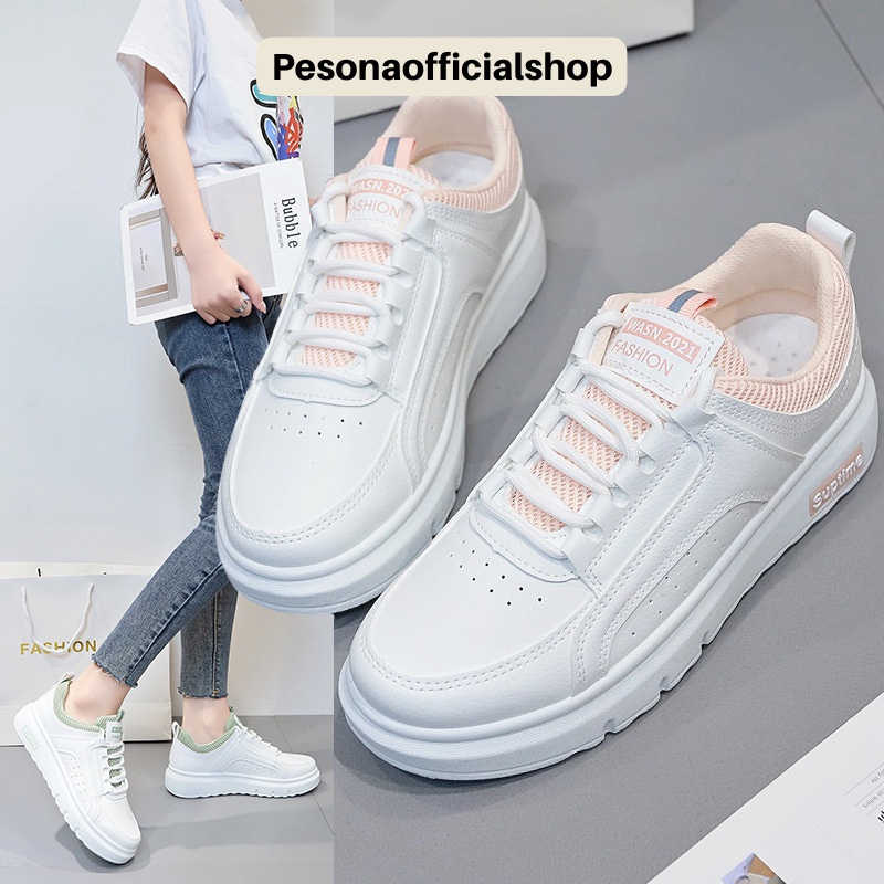 COD POS K198 Sepatu Sneakers Wanta Import Sepatu Cewek Putih