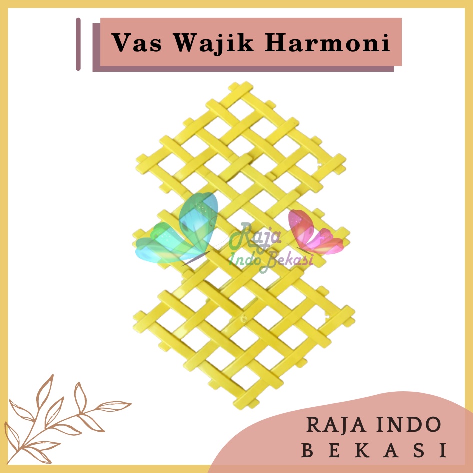 Pagar Wajik Harmoni Kuning Ornamen Bunga Vas Wajik Pagar, Jaring, Rambatan Plastik Ukuran Kecil Sedang Besar untuk Bunga Hias Artificial Hiasan Ruang Tamu Dinding Home Grosir Murah Wajik Putih / Breket/ Tatakan/ Pagar Plastik/ Bunga Plastik/ Rumput Plasti