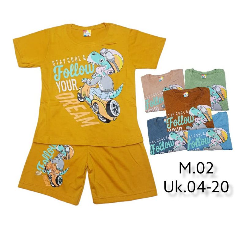 SETELAN BAJU ANAK LAKI-LAKI UMUR 2-6 TAHUN MOTIF FOLLOW YOUR DREAM