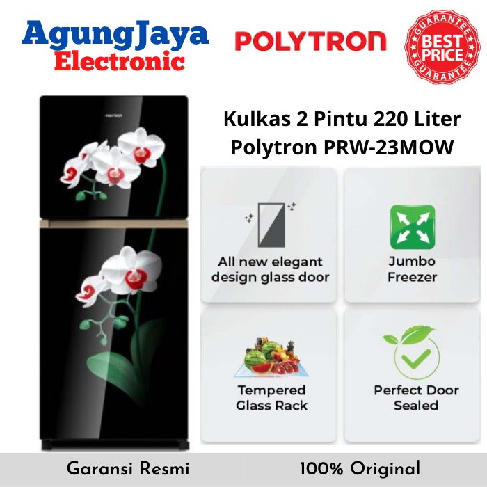 KULKAS POLYTRON 2 PINTU PRW-23MOW NEW BELLEZA LEMARI ES JUMBO 220 LITERS (CILEGON-SERANG)