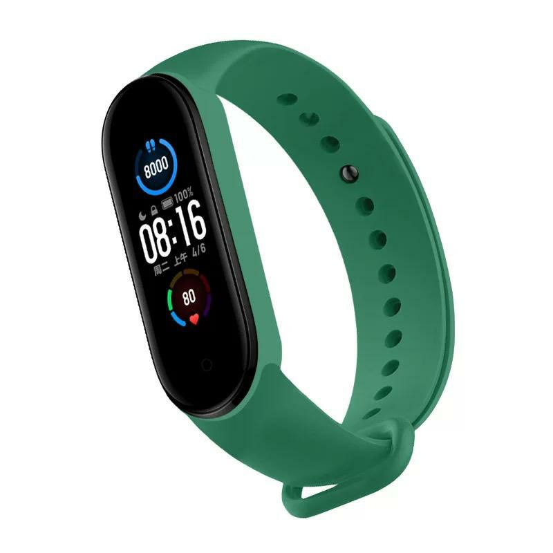 Strap Mi Band 3/4/5/6 Tali Pengganti Mi Band 3/4/5/6 Polos-GH#HIJAU TUA