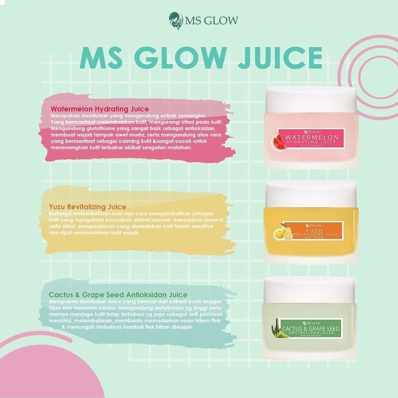 MOISTURIZER MS GLOW / YUZU / WATERMELON /CACTUS &amp; GRAPE