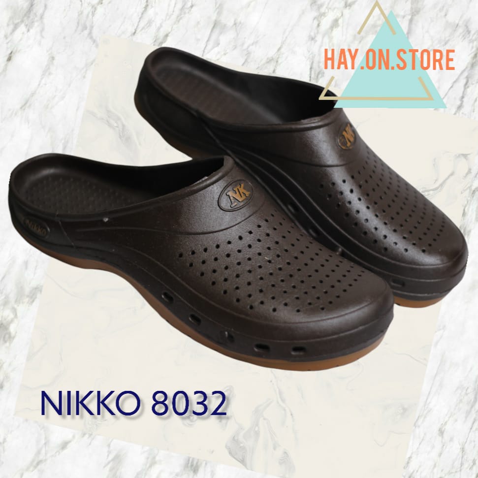 SANDAL SELOP CROCSS KARET EMPUK ANTI AIR PVC SANDAL PRIA MURAH NIKKO 8032/BUKAN JEPIT/BUKAN BAN2
