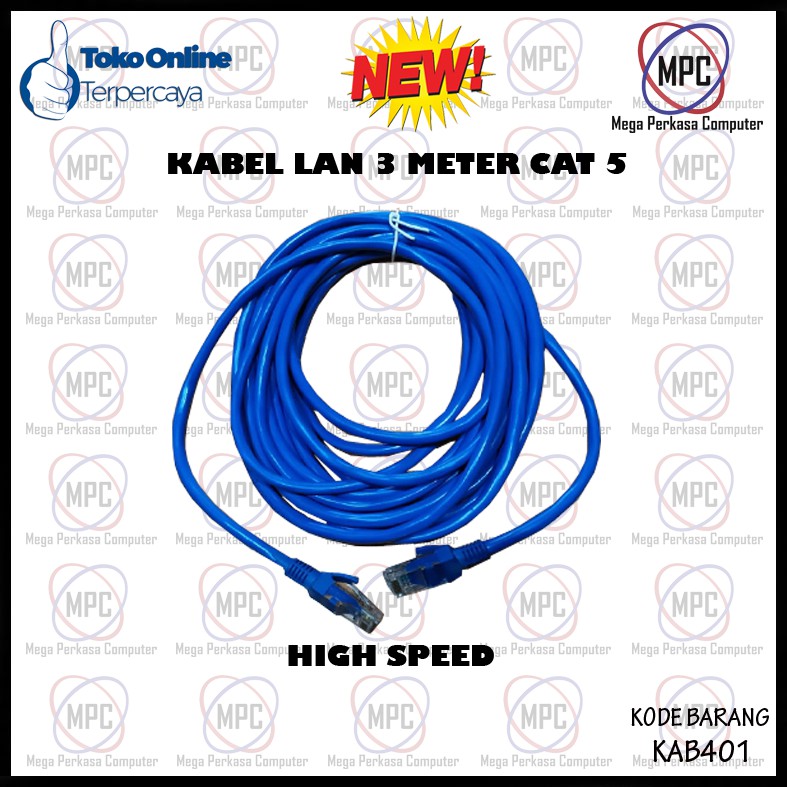 Kabel LAN 3 Meter CAT 5 CAT5 RJ45 High Quality