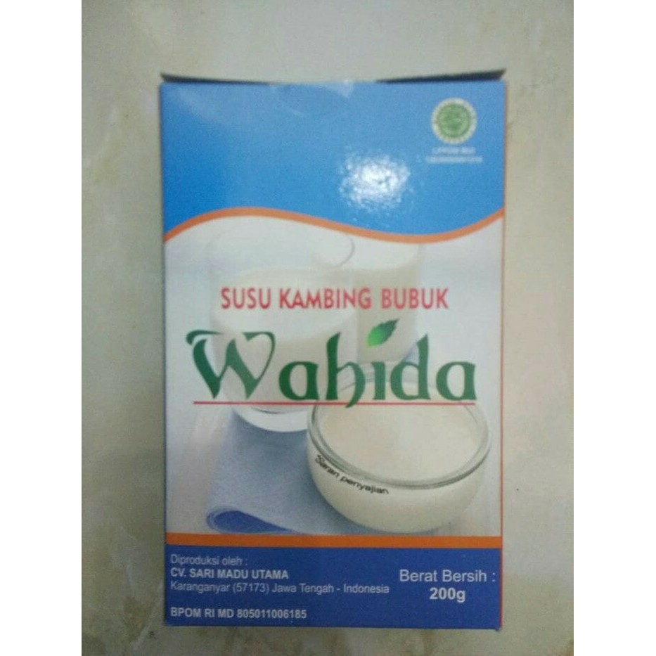 

Dijual Susu WAHIDA susu kambing etawa WAHIDA isi 200 gram Berkualitas
